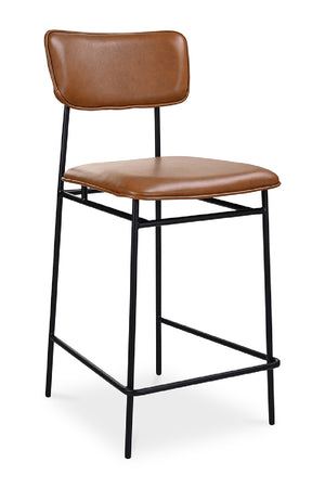 Modern European furniture - Brown Leather Counter Stool - www.oroa.com
