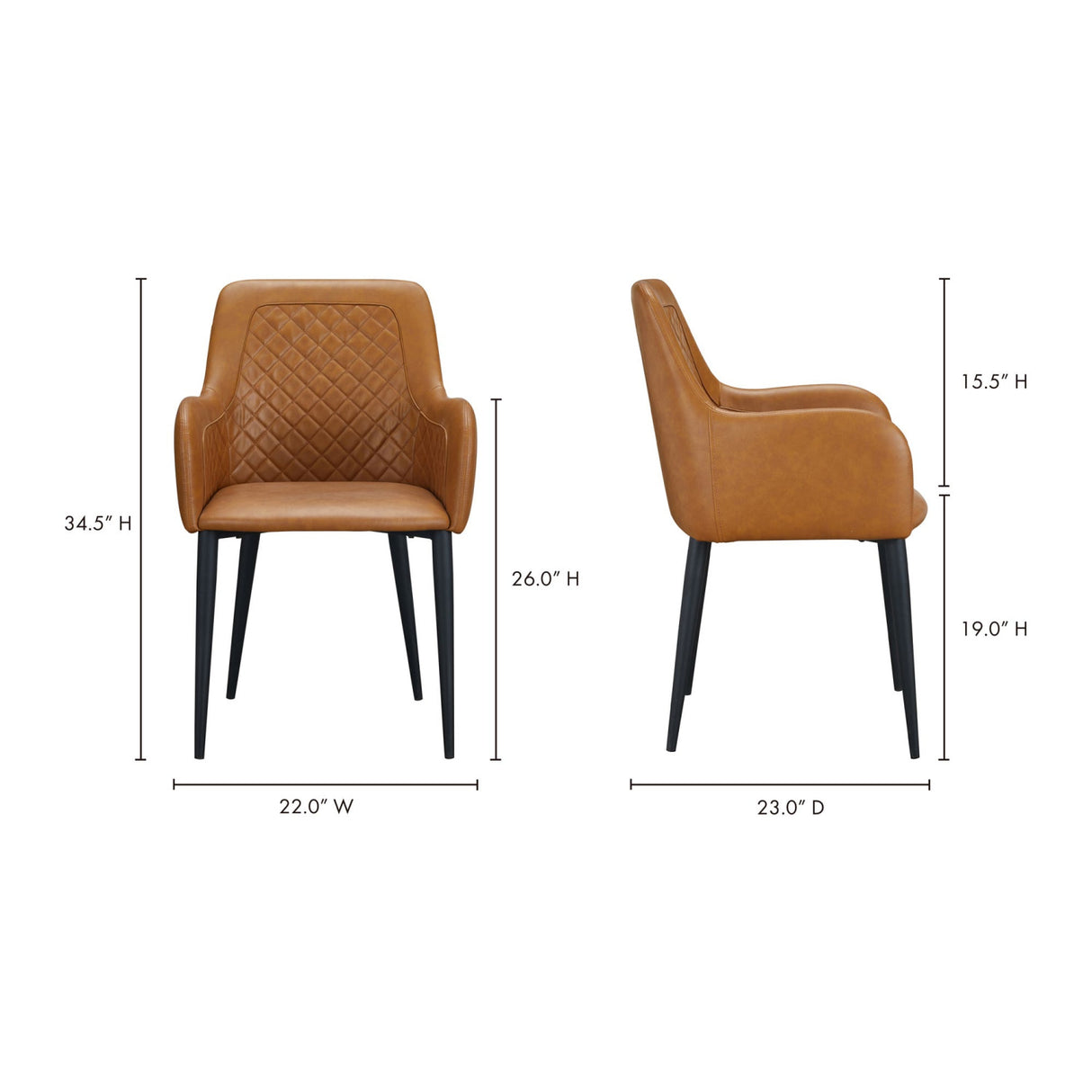 Modern European furniture - Tufted Vegan Leather Dining Chairs (2) - www.oroa.com