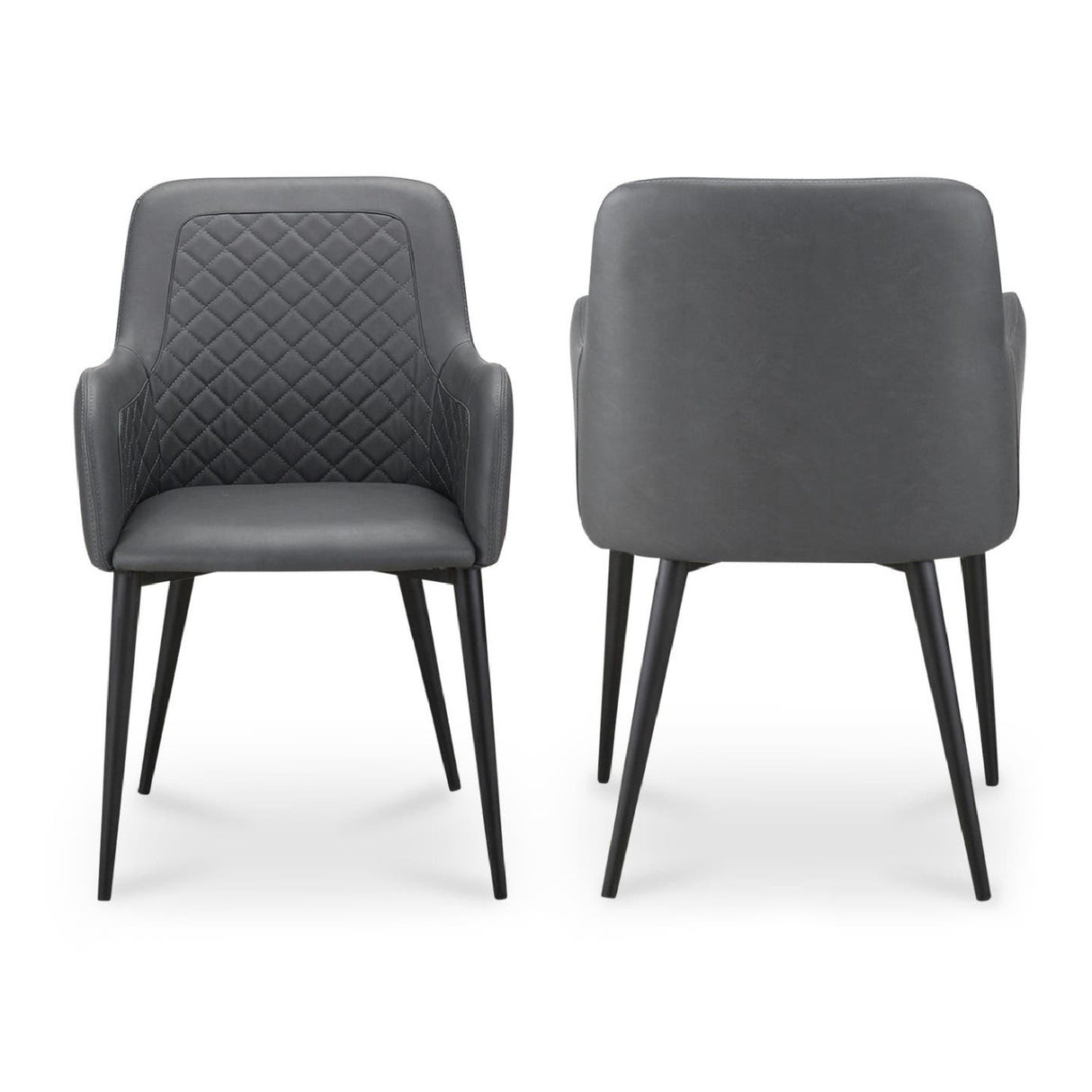 Modern European furniture - Tufted Vegan Leather Dining Chairs (2) - www.oroa.com