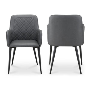 Modern European furniture - Tufted Vegan Leather Dining Chairs (2) - www.oroa.com