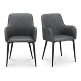Modern European furniture - Tufted Vegan Leather Dining Chairs (2) - www.oroa.com