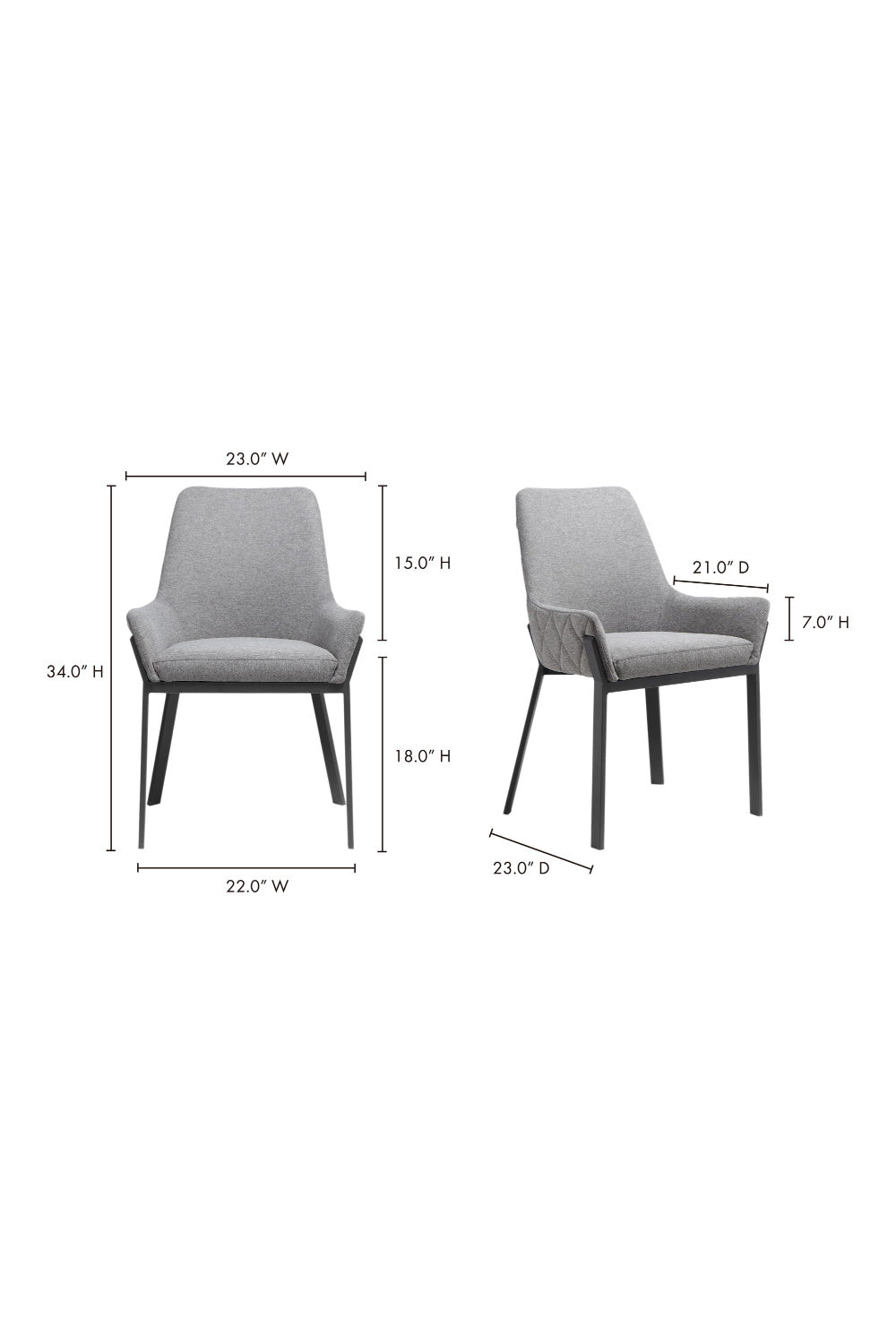 Modern European furniture - Quilted Upholstered Dining Chairs (2) - www.oroa.com