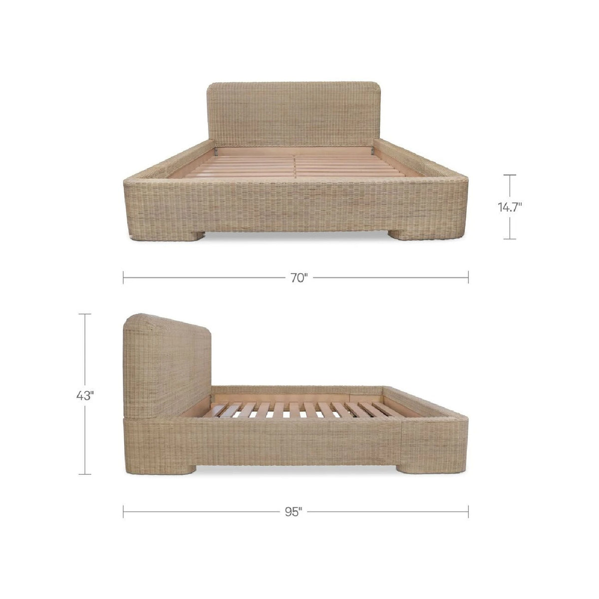 Woven Natural Rattan Bed | Novi Living Claudia