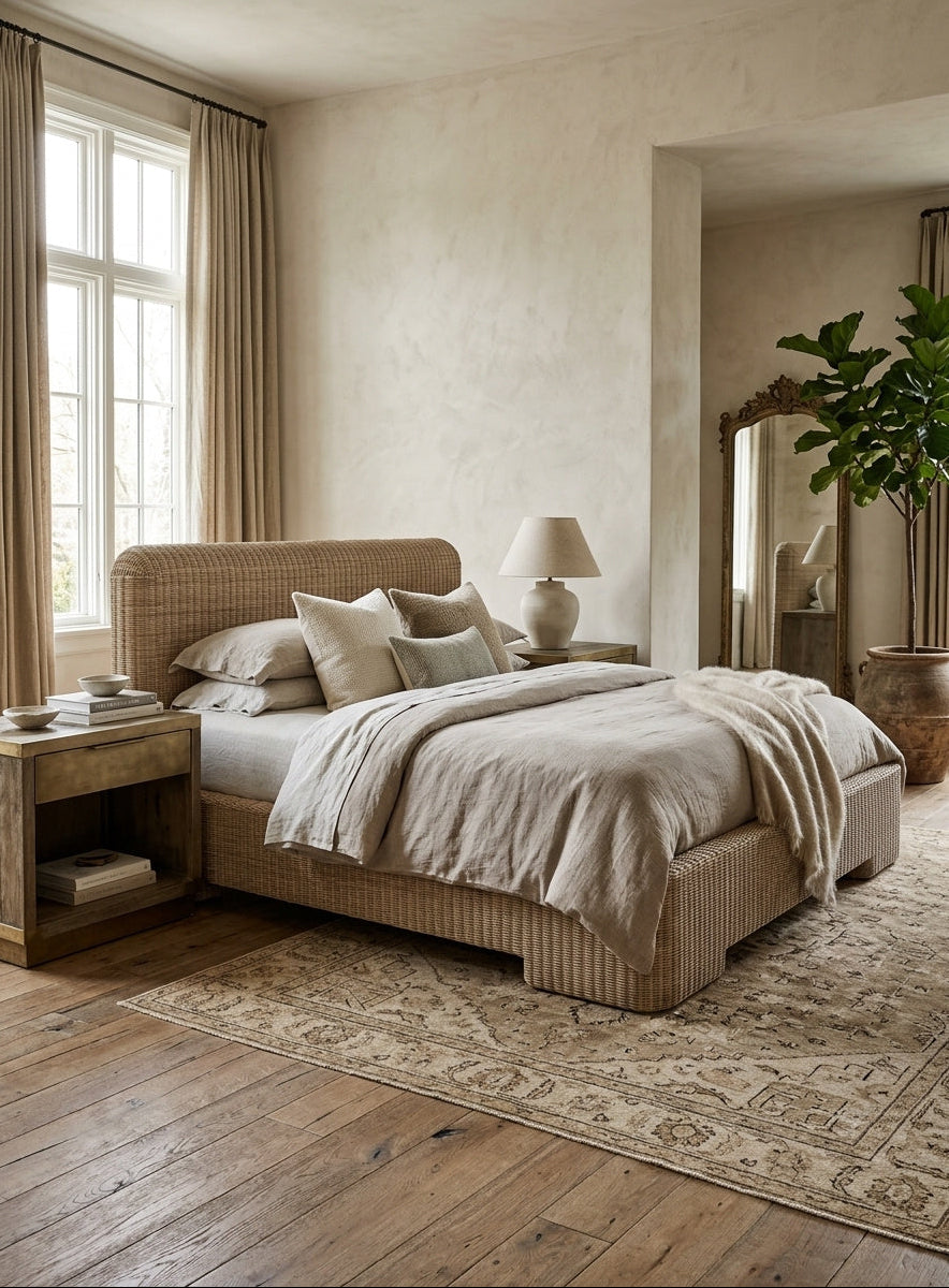 Woven Natural Rattan Bed | Novi Living Claudia