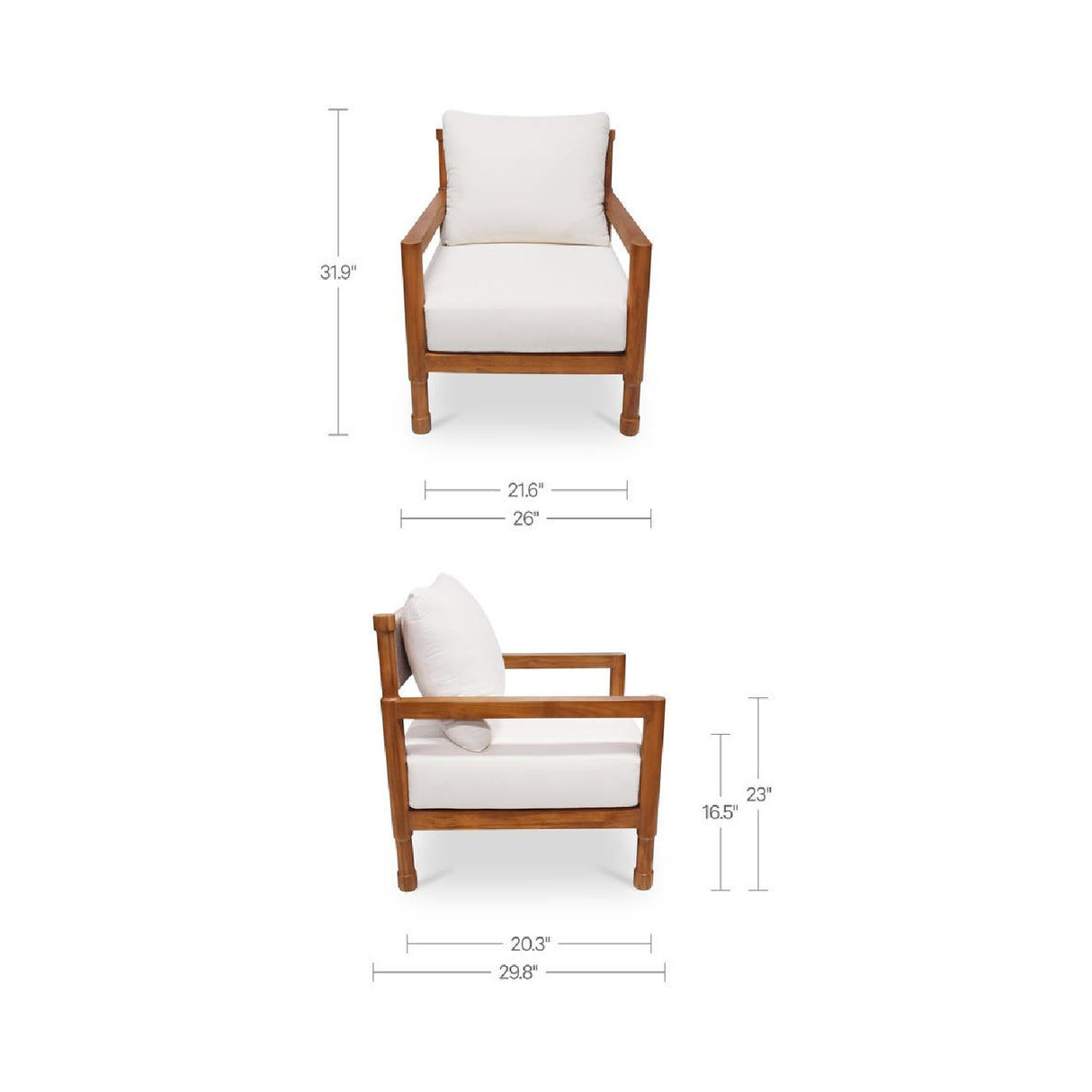 Modern or European furniture - Natural Teak Outdoor Accent Chair - www.oroa.com