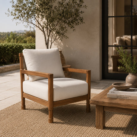 Modern or European furniture - Natural Teak Outdoor Accent Chair - www.oroa.com