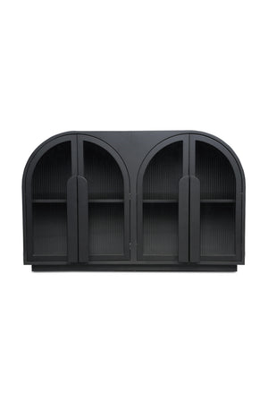 Modern European furniture - Black Arched 4-Door Cabinet - www.oroa.com