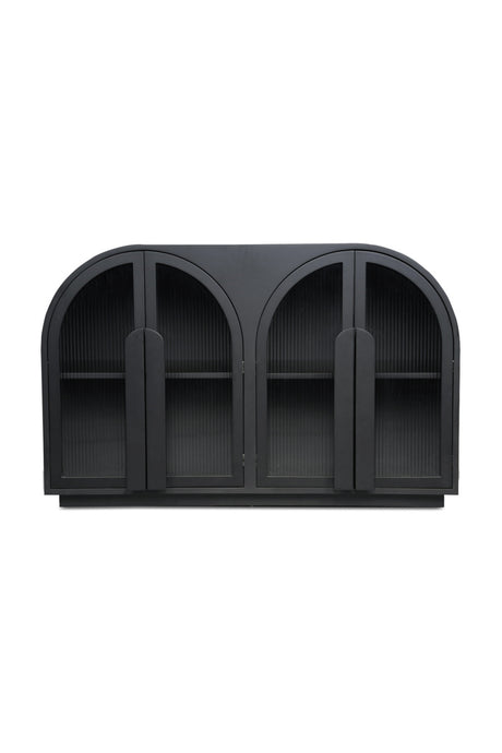 Modern European furniture - Black Arched 4-Door Cabinet - www.oroa.com