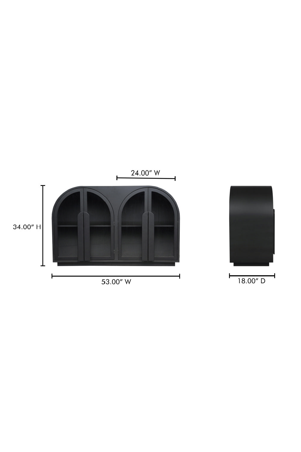 Modern European furniture - Black Arched 4-Door Cabinet - www.oroa.com