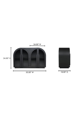 Modern European furniture - Black Arched 4-Door Cabinet - www.oroa.com