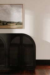 Modern European furniture - Black Arched 4-Door Cabinet - www.oroa.com