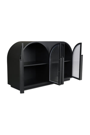 Modern European furniture - Black Arched 4-Door Cabinet - www.oroa.com