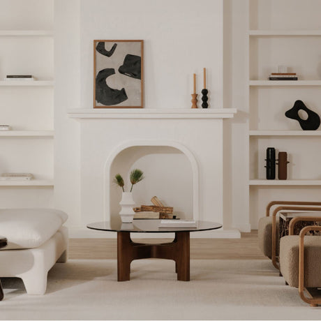 Brown Glass Coffee Table | Novi Living Luke