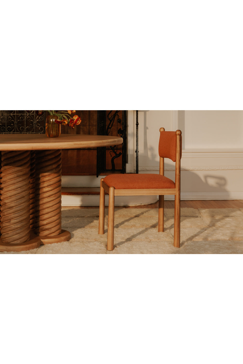   Modern European furniture - Wooden Framed Vintage Dining Chairs (2) - www.oroa.com | Oroa.com