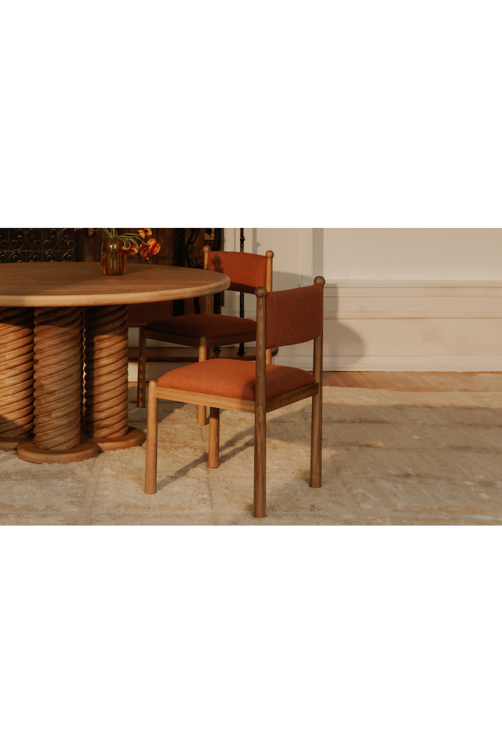   Modern European furniture - Wooden Framed Vintage Dining Chairs (2) - www.oroa.com | Oroa.com