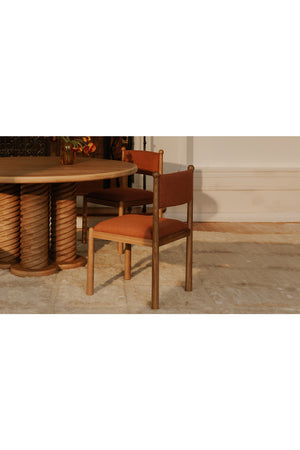   Modern European furniture - Wooden Framed Vintage Dining Chairs (2) - www.oroa.com | Oroa.com