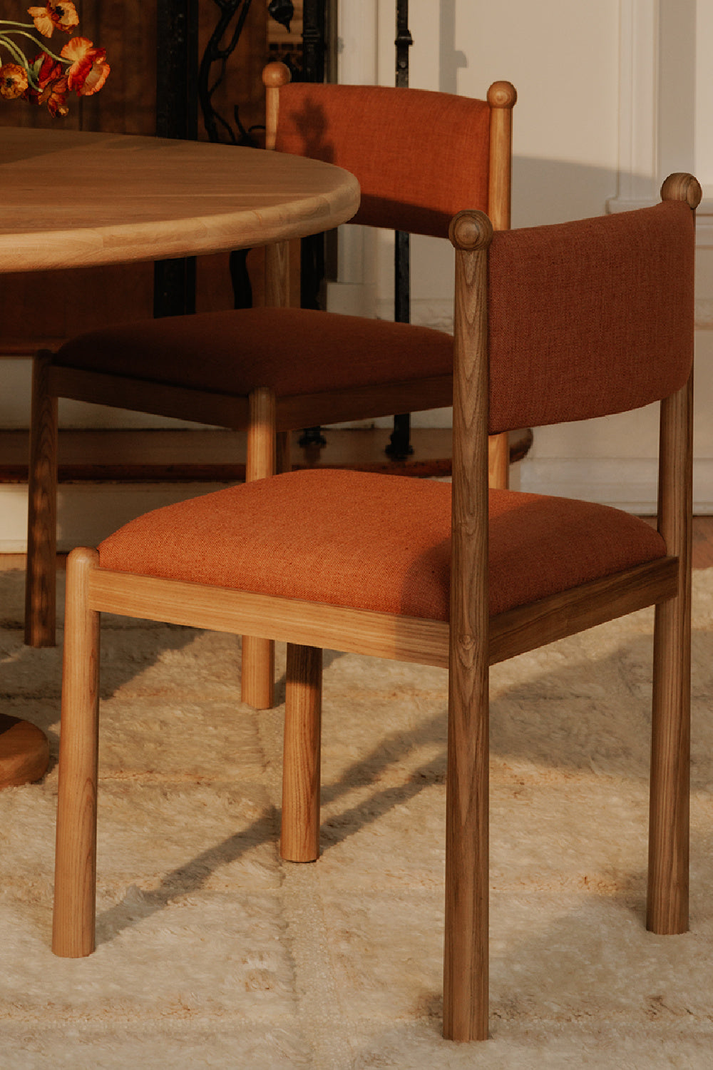   Modern European furniture - Wooden Framed Vintage Dining Chairs (2) - www.oroa.com | Oroa.com