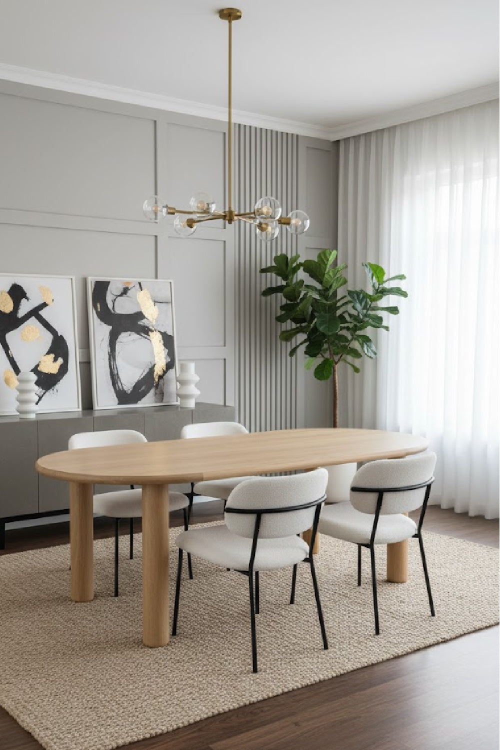 Light Oak Oval Dining Table | Novi Living Milo | Oroa.com