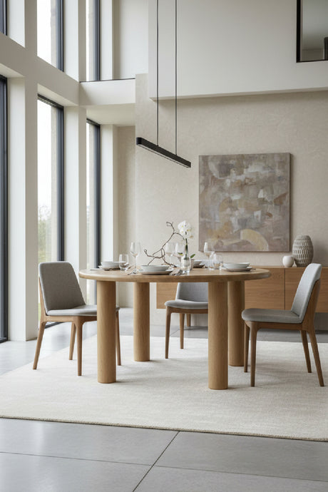 Solid Oak Round Dining Table | Novi Living Milo
