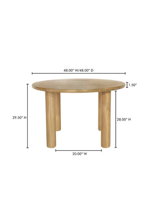 Solid Oak Round Dining Table | Novi Living Milo