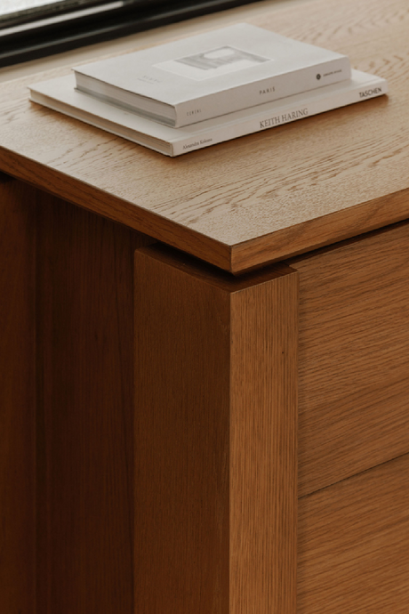 Modern European furniture - Oak Rustic 2-Drawer Nightstand - www.oroa.com