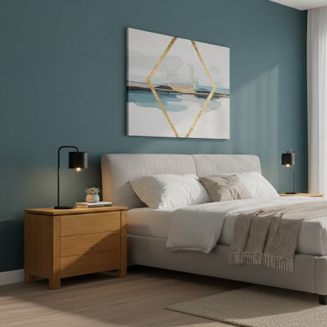 Oak Rustic 2-Drawer Nightstand | Novi Living Brook | Oroa.com