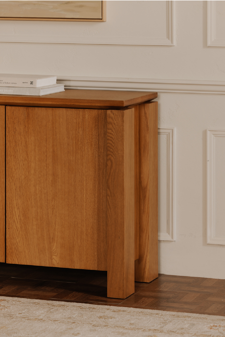 Modern European furniture - Oak Rustic 4-Door Sideboard - www.oroa.com