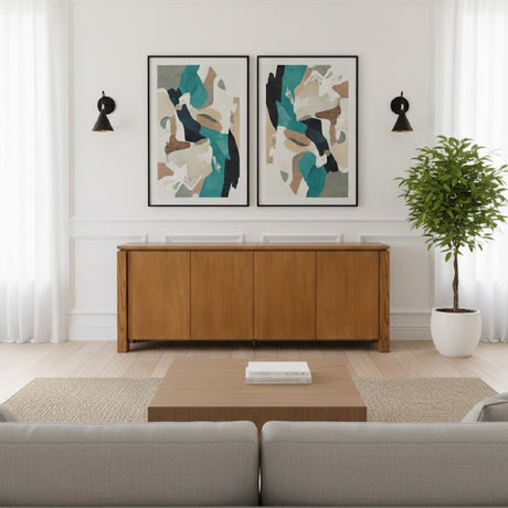 Oak Rustic 4-Door Sideboard | Novi Living Brook | Oroa.com