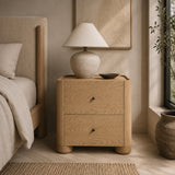 Modern European furniture - Solid Oak 2-Drawer Nightstand - www.oroa.com