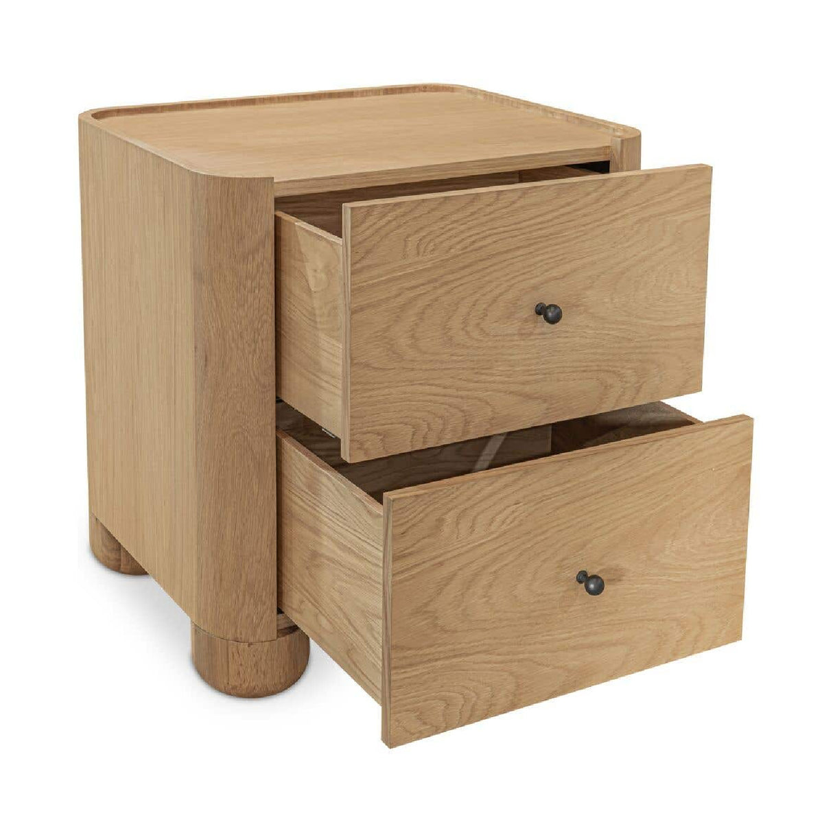 Modern European furniture - Solid Oak 2-Drawer Nightstand - www.oroa.com