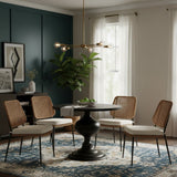 Modern European furniture - Black Aluminum Round Dining Table - www.oroa.com