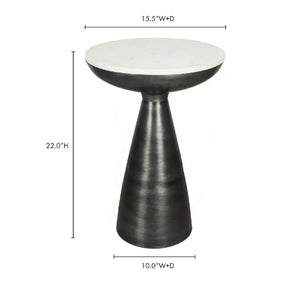 Modern European furniture - Aluminum Base Marble Side Table - www.oroa.com