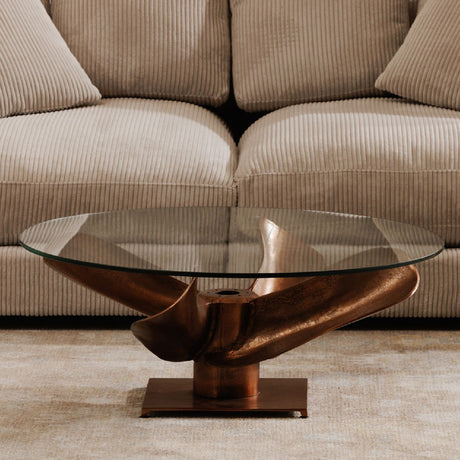 Modern European furniture - Copper Base Nautical Coffee Table - www.oroa.com