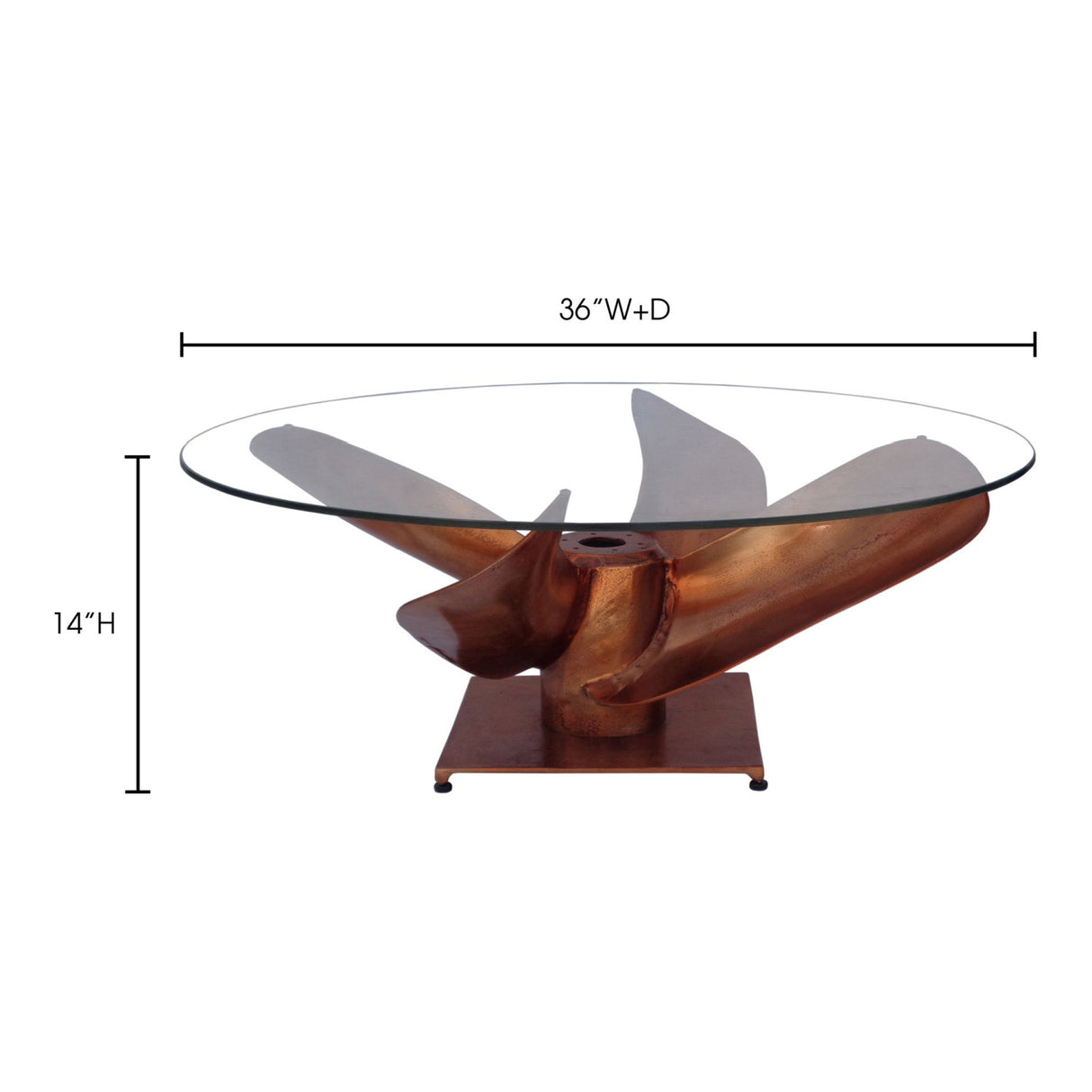 Modern European furniture - Copper Base Nautical Coffee Table - www.oroa.com