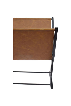 Modern European furniture - Leather & Metal Magazine Rack - www.oroa.com