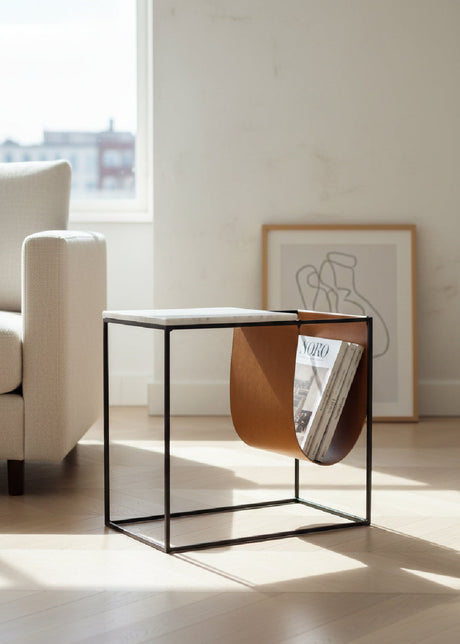Modern European furniture - Marble Top Magazine Holder - www.oroa.com