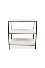 Modern European furniture - White Marble 3-Layer Nightstand - www.oroa.com