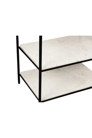 Modern European furniture - White Marble 3-Layer Nightstand - www.oroa.com