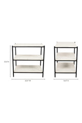 Modern European furniture - White Marble 3-Layer Nightstand - www.oroa.com