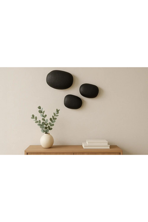 Aged Black Wall Sculpture Set (3) | Novi Living Breton | Oroa.com