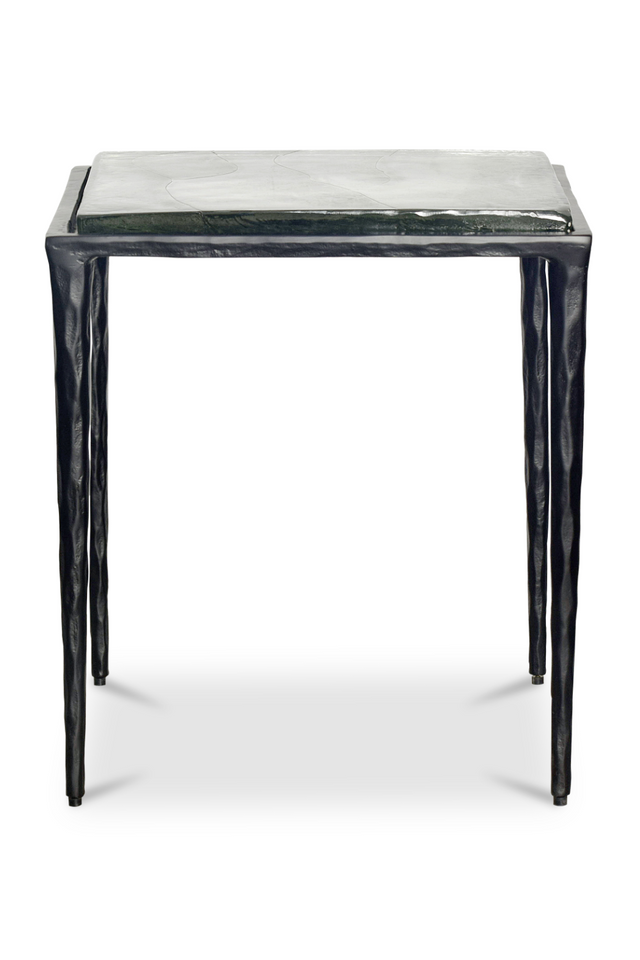 Square Cast Glass Side Table | Novi Living Mari | Oroa.com