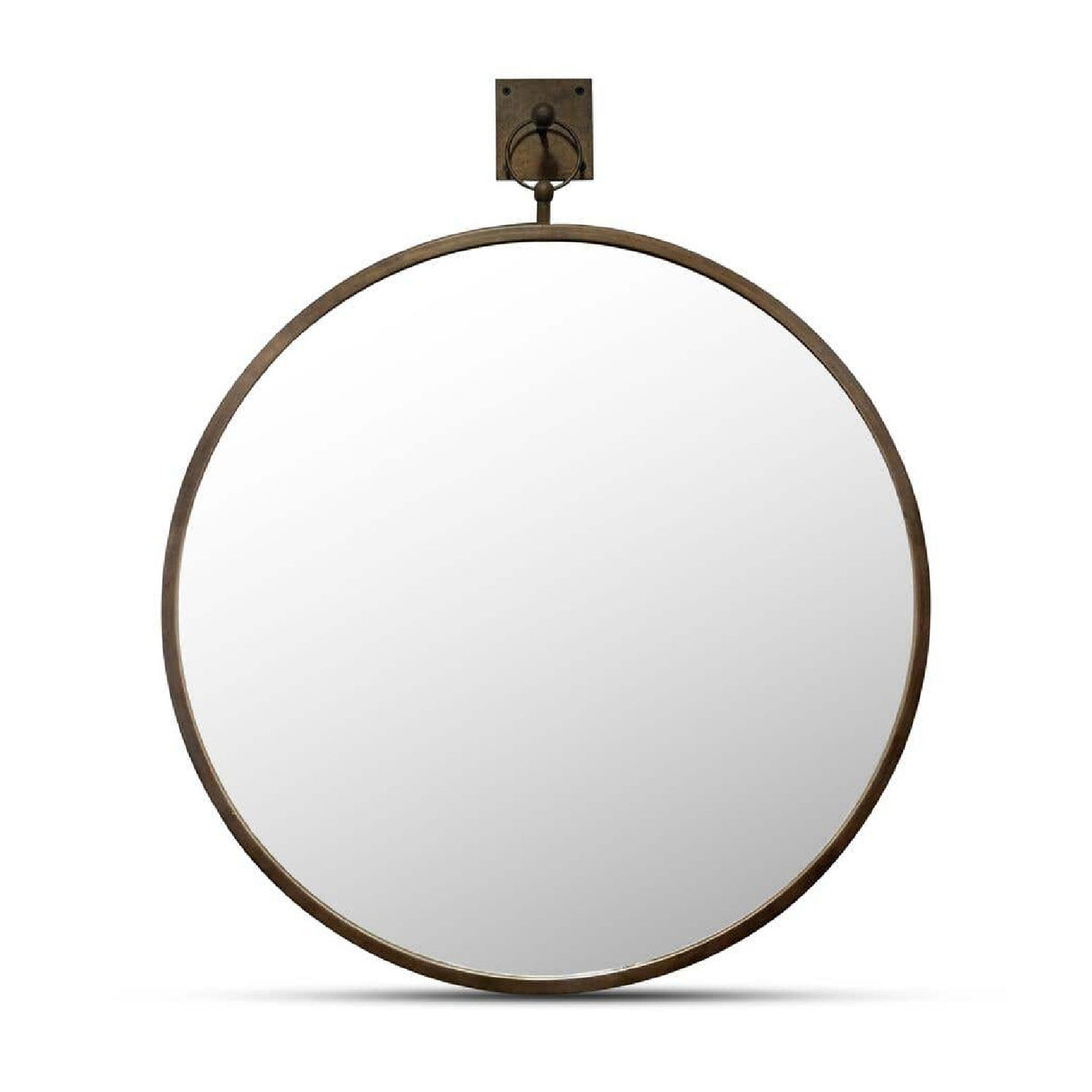 Modern European furniture - Aged Brass Round Mirror - www.oroa.com