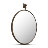 Modern European furniture - Aged Brass Round Mirror - www.oroa.com