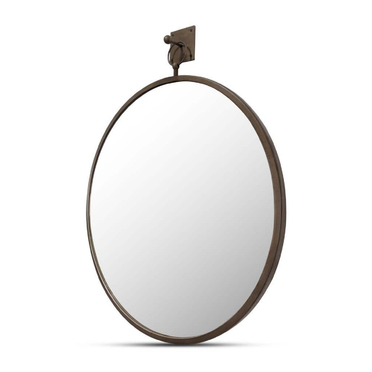 Modern European furniture - Aged Brass Round Mirror - www.oroa.com