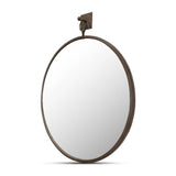 Modern European furniture - Aged Brass Round Mirror - www.oroa.com