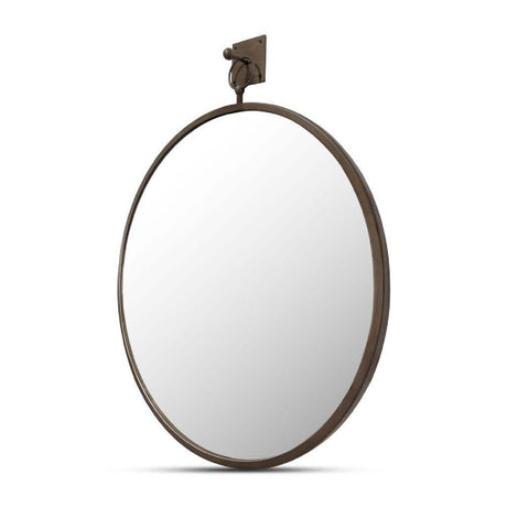 Modern European furniture - Aged Brass Round Mirror - www.oroa.com