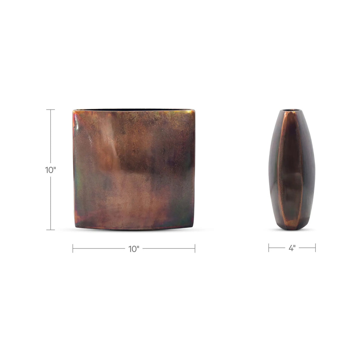 Burnished Copper Oval Vase | Novi Living Laval