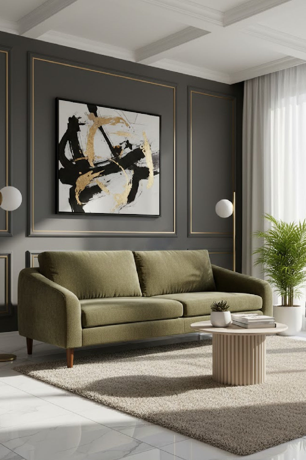 Wooden Leg 2-Seater Sofa | Novi Living Quinn | Oroa.com