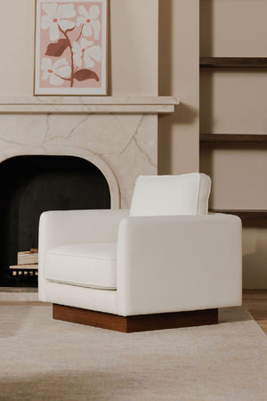 White Upholstered Accent Chair | Novi Living Vernon