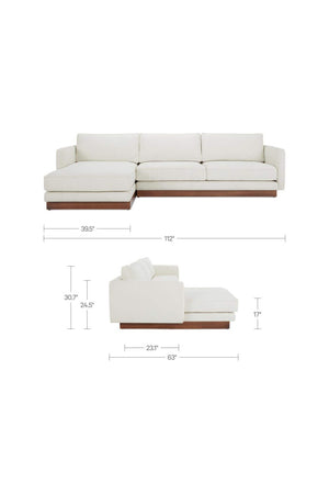 Modern European furniture - White Left Sectional Sofa - www.oroa.com